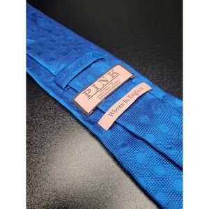 Thomas Pink Men's Necktie Blue Polka Dot Silk 3.25" x 58" Excellent